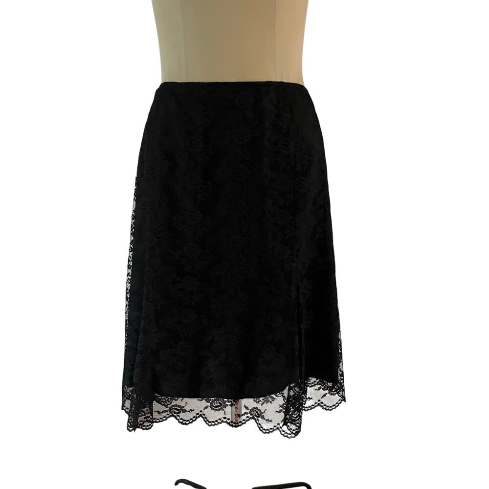 Y2K 2000s Black Lace Midi Skirt Plus Size 16 Whimsygoth Fairy Grunge Witchy